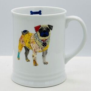 Fringe Studio Ceramic Mug . Art / Mixed Media Collage Pug